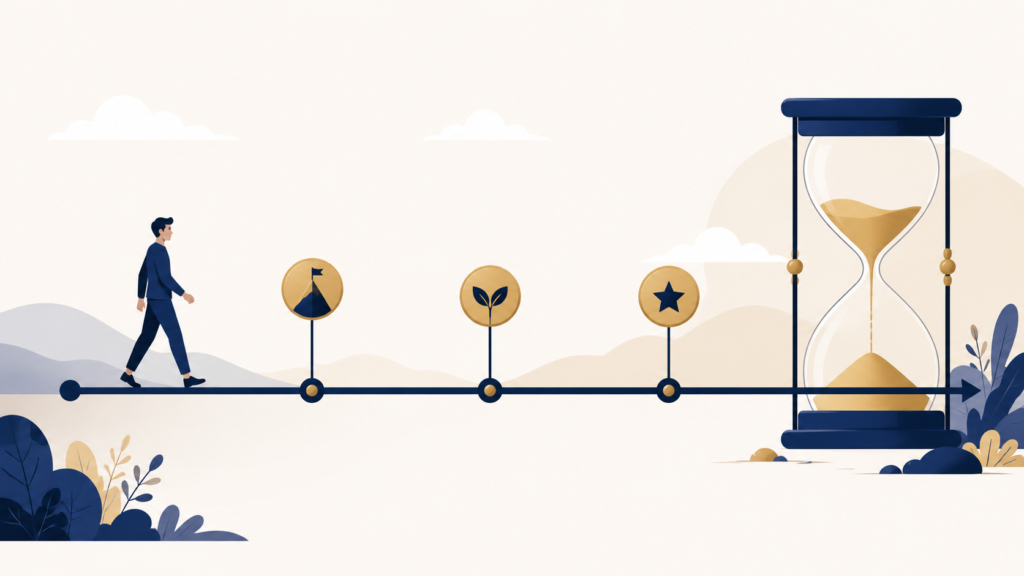 A timeline showing the stages of the federal hiring process
